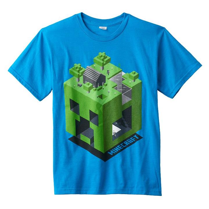 Boys 8-20 Minecraft Creeper Dimension Tee, Boy's, Size: Small, Turquoise/blue (turq/aqua)