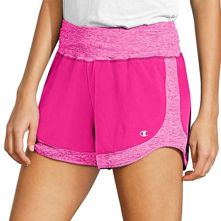 Women's Champion Sport Short 6 Workout Shorts, Size: Large, Dark Pink