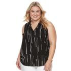 Plus Size Apt. 9&reg; Pleated Crepe Tank, Women's, Size: 1xl, Oxford
