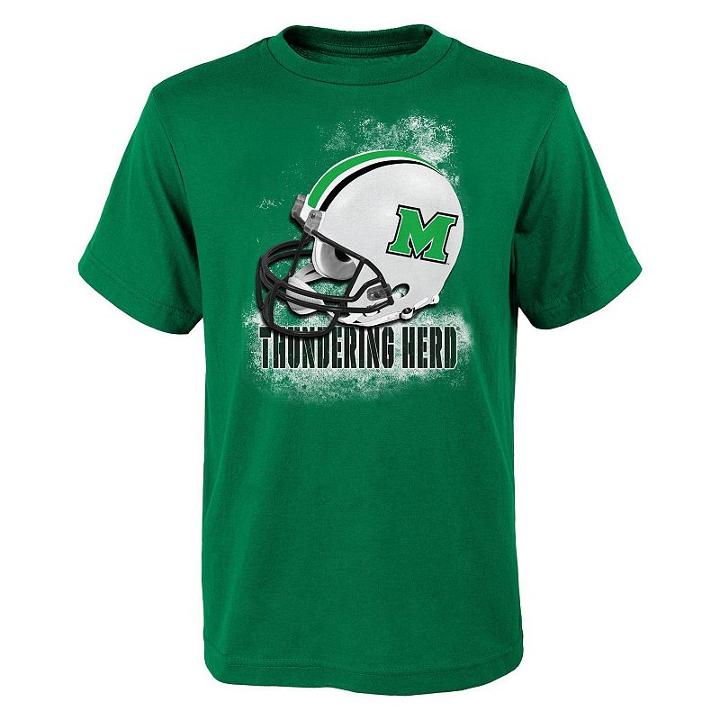 Boys 8-20 Marshall Thundering Herd Helmet Tee, Boy's, Size: M(10-12), Green