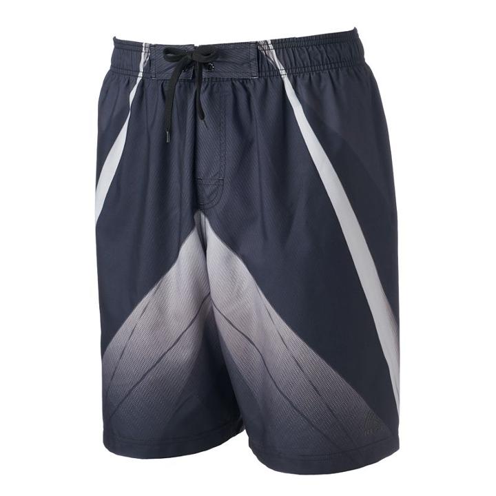 Men's Rbx Geometric Performance Swim Trunks, Size: Small, Black