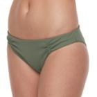 Mix And Match Ribbed Hipster Bikini Bottoms, Teens, Size: Small, Dark Green