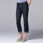 Petite Simply Vera Vera Wang Cuffed Capri Jeans, Women's, Size: 12 Petite, Dark Blue