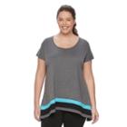 Plus Size Wild Majesty Mesh Sharkbite Tee, Women's, Size: 0x, Dark Grey