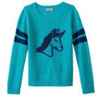 Girls 7-16 & Plus Size So&reg; Graphic Varsity Sweater, Size: 20 1/2, Dark Beige