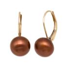 14k Gold Freshwater Cultured Pearl Stud Earrings, Women's, Brown