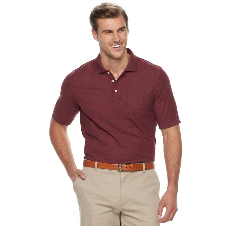 Big & Tall Croft & Barrow&reg; Classic-fit Easy-care Pique Performance Pocket Polo, Men's, Size: 2xb, Dark Red