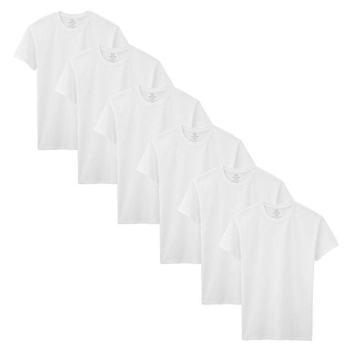 Boys Fruit Of The Loom 6-pack Crewneck Tees, Size: Small, White