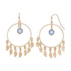 Lc Lauren Conrad Nickel Free Leaf & Hoop Drop Earrings, Women's, Blue