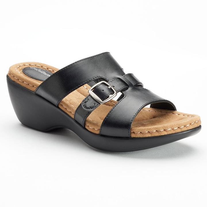 Croft & Barrow&reg; Patzi Women's Wedge Sandals, Size: 7, Black