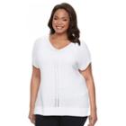 Plus Size Croft & Barrow&reg; Dolman Pointelle Sweater, Women's, Size: 1xl, White