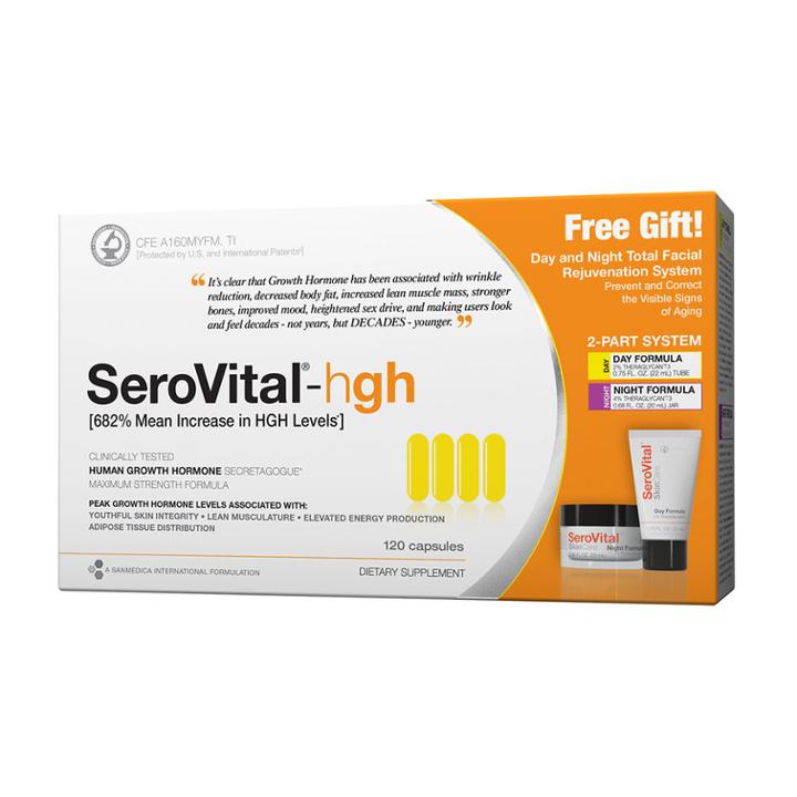 Serovital-hgh Dietary Supplement With Bonus Day And Night Facial Rejuvenation System, Multicolor