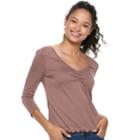 Juniors' Mudd&reg; Cinched Top, Teens, Size: Xl, Beig/green (beig/khaki)