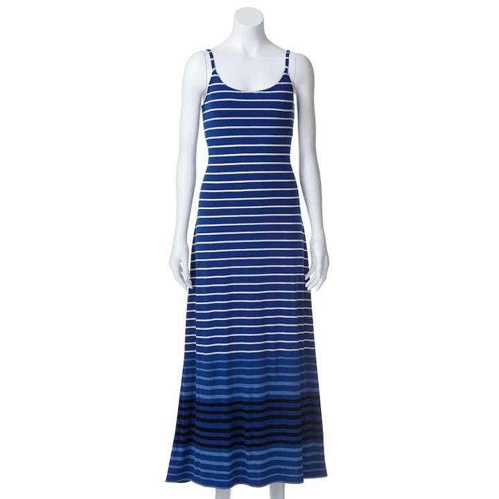 Elle&trade; Striped Maxi Dress, Women's, Size: Xl, Blue