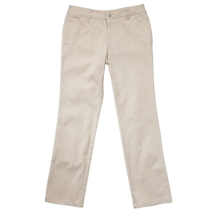 Girls 4-20 & Plus Size French Toast School Uniform Straight Leg Pants, Girl's, Size: 18, Beig/green (beig/khaki)