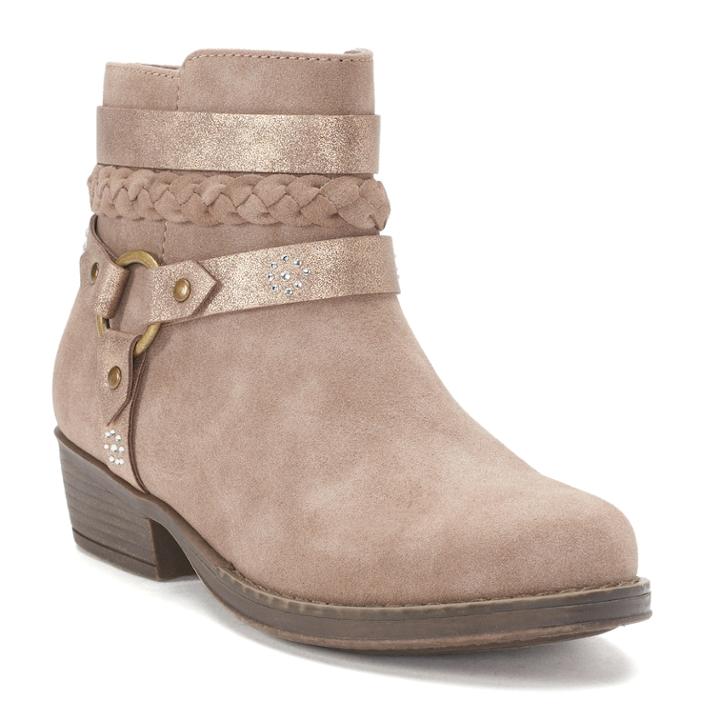 So&reg; Dakota Girls' Ankle Boots, Size: 2, Grey
