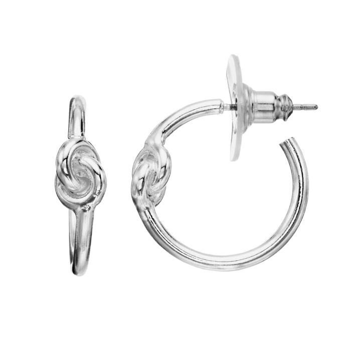 Napier Knot Hoop Earrings, Women's, Silver