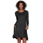 Women's Nina Leonard Embellished Swing Dress, Size: Small, Black