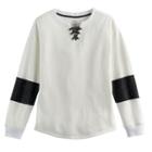Plus Size Girls 7-16 So&reg; French Terry Glitter Lace-up Pullover, Size: 20 1/2, White