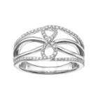 14k White Gold 1/4 Carat T.w. Diamond Openwork Infinity Ring, Women's, Size: 8