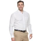 Big & Tall Van Heusen Classic-fit Checked Wrinkle-free Button-down Shirt, Men's, Size: Xl Tall, White