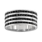 Traditions Sterling Silver Swarovski Crystal Eternity Ring, Women's, Size: 9, Black