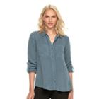 Women's Rock & Republic&reg; Roll-cuff Shirt, Size: Small, Med Grey