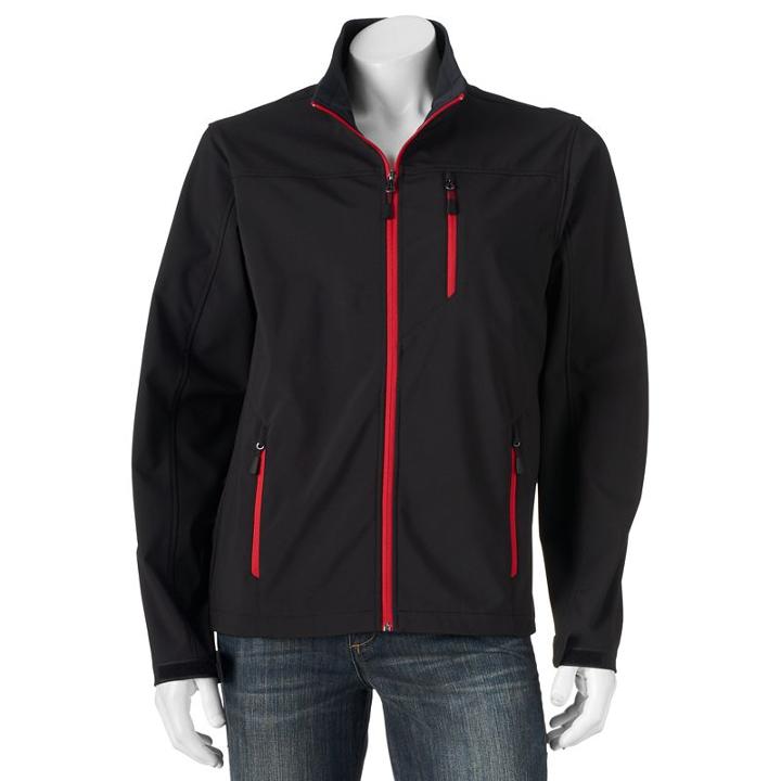 Men's Izod Performance Softshell Jacket, Size: Large, Black