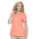 Women's Croft & Barrow&reg; Classic Solid Polo, Size: Xl, Med Orange