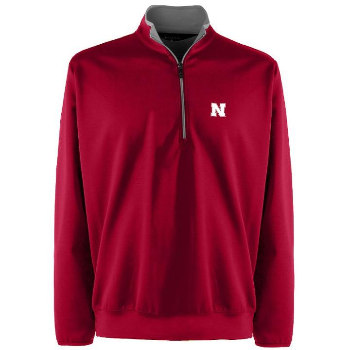 Men's Nebraska Cornhuskers 1/4-zip Leader Pullover, Size: Large, Red