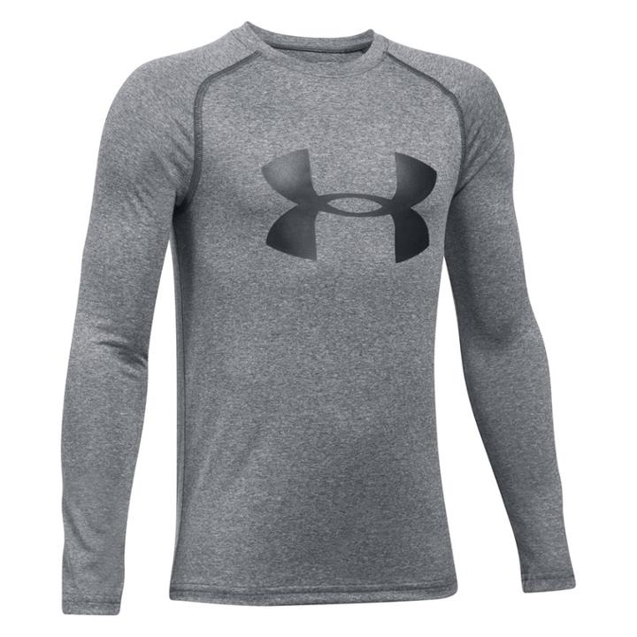 Boys 8-20 Under Armour Big Logo Tee, Size: Large, Grey (charcoal)