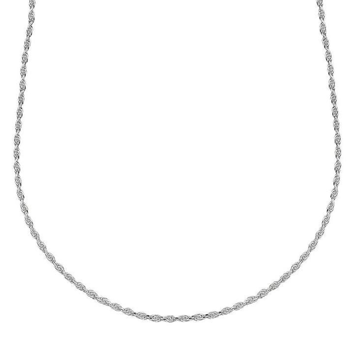Splendid Silver Silver-bonded Rope Chain Necklace - 18-in, Women's, Size: 18, Grey