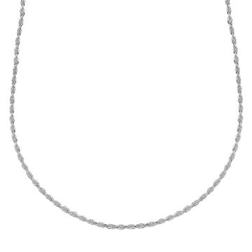 Splendid Silver Silver-bonded Rope Chain Necklace - 18-in, Women's, Size: 18, Grey