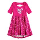 Girls 4-10 Jumping Beans&reg; Elbow Sleeve Printed Dress, Size: 6x, Red