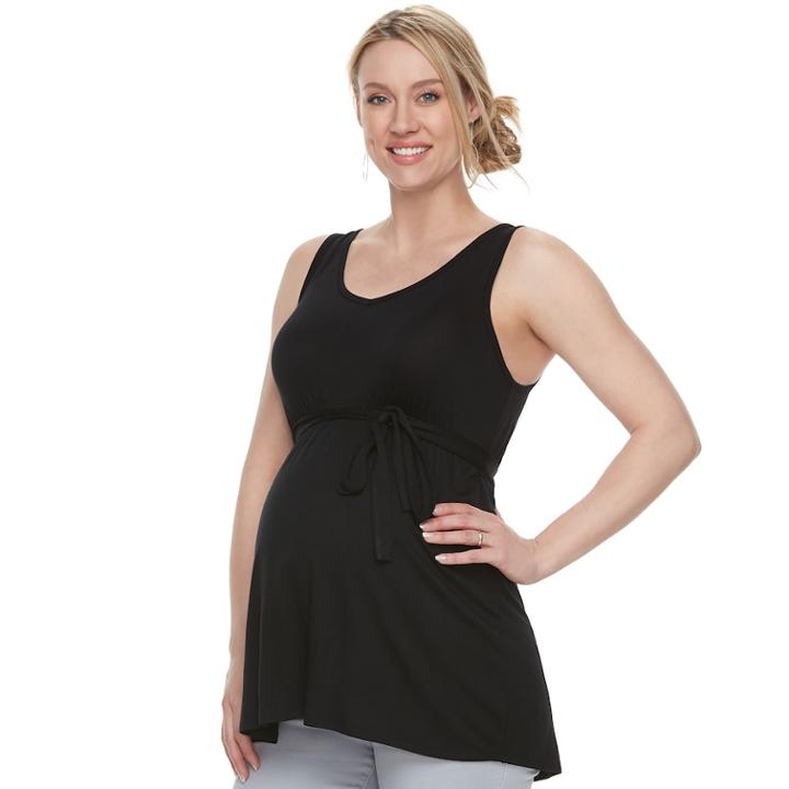 Maternity A:glow High-low Tunic, Women's, Size: L-mat, Black