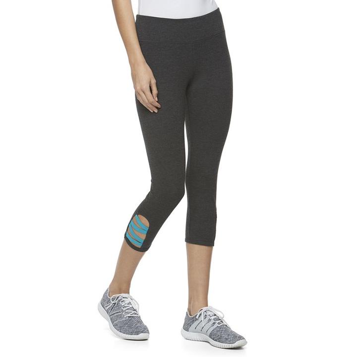 Juniors' So&reg; Zigzag Hem Yoga Capris, Teens, Size: Xs, Turquoise/blue (turq/aqua)