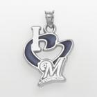 Logoart Milwaukee Brewers Sterling Silver Heart Logo Charm, Size: 3/4, Grey