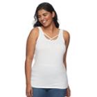 Juniors Plus Size So&reg;crisscross Tank, Teens, Size: 2xl, White