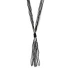 Long Two Tone Seed Bead Tasseled Y Necklace, Women's, Oxford