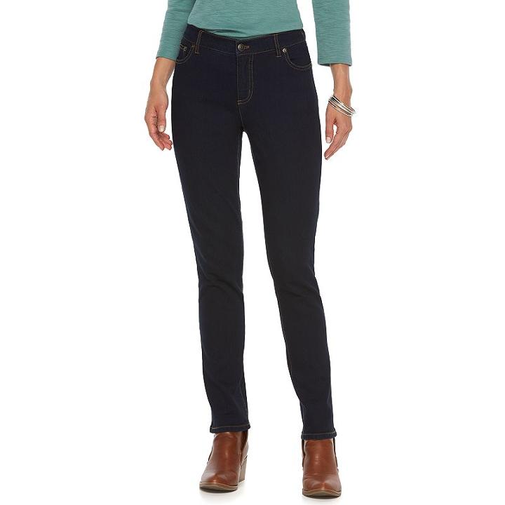 Women's Chaps Curvy Fit Slim-leg Jeans, Size: 2, Blue