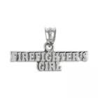 Insignia Collection Sterling Silver Firefighter's Girl Pendant, Multicolor