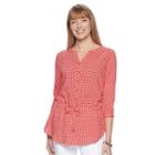 Women's Croft & Barrow&reg; Drawstring Waist Top, Size: Xs, Brt Red