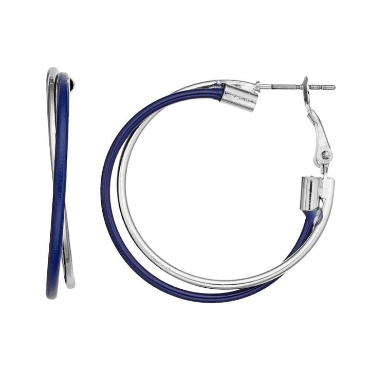 Double Hoop Earrings, Women's, Blue