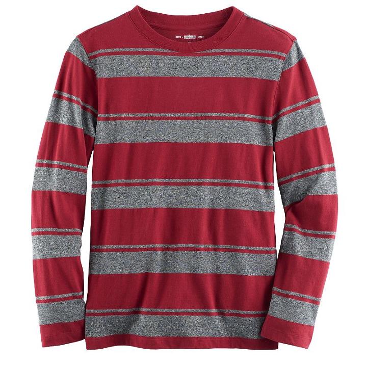 Boys 8-20 Urban Pipeline&reg; Striped Crew Tee, Size: Large, Red