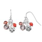 Chaps Hammered Disc Beaded Cluster Drop Earrings, Women's, Med Pink