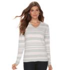 Petite Croft & Barrow&reg; V-neck Sweater, Women's, Size: M Petite, Light Grey