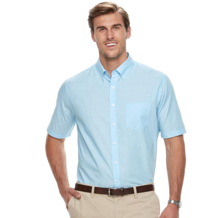 Big & Tall Croft & Barrow&reg; Regular-fit Solid Easy-care Button-down Shirt, Men's, Size: L Tall, Brt Blue