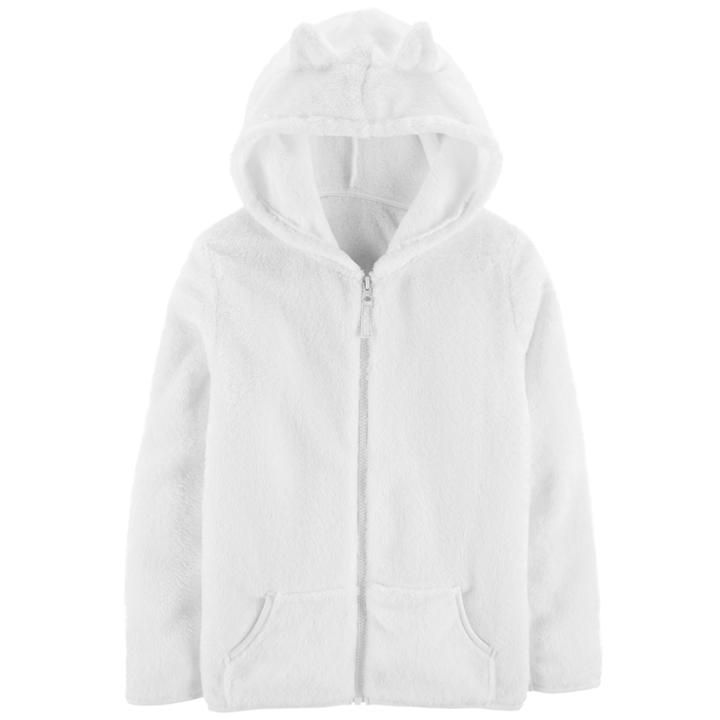 Girls 4-12 Carter's Fuzzy Hoodie, Size: 6-6x, White