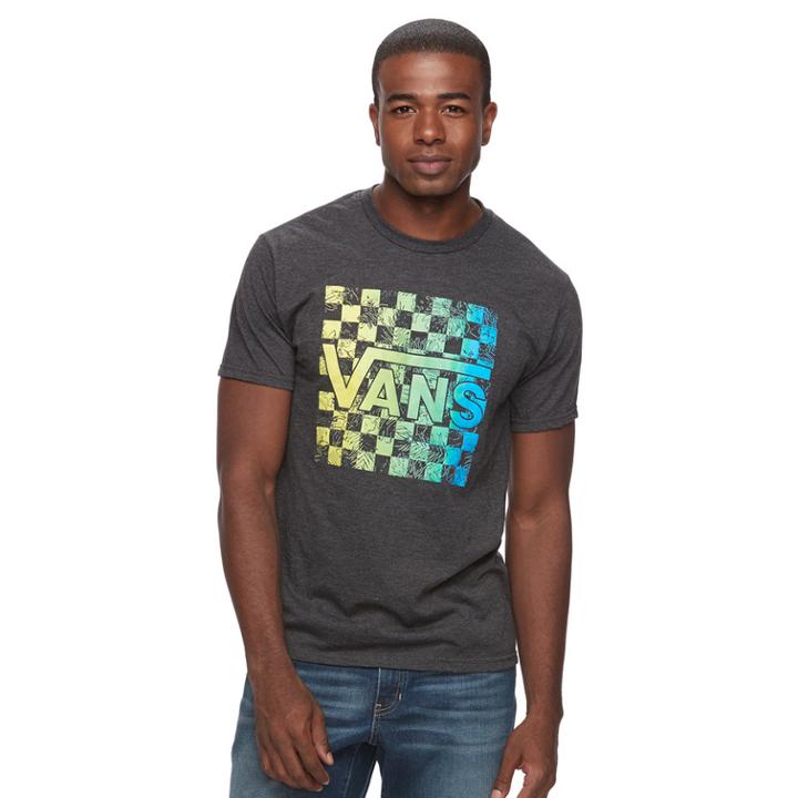 Men's Vans Checks Out Tee, Size: Medium, Black
