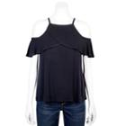Juniors' Grayson Threads Cold Shoulder Ruffle Top, Girl's, Size: Xs, Black